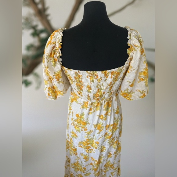 Faithfull the brand Gamora Midi Dress Linden Floral Print SIZE M - Picture 3 of 12